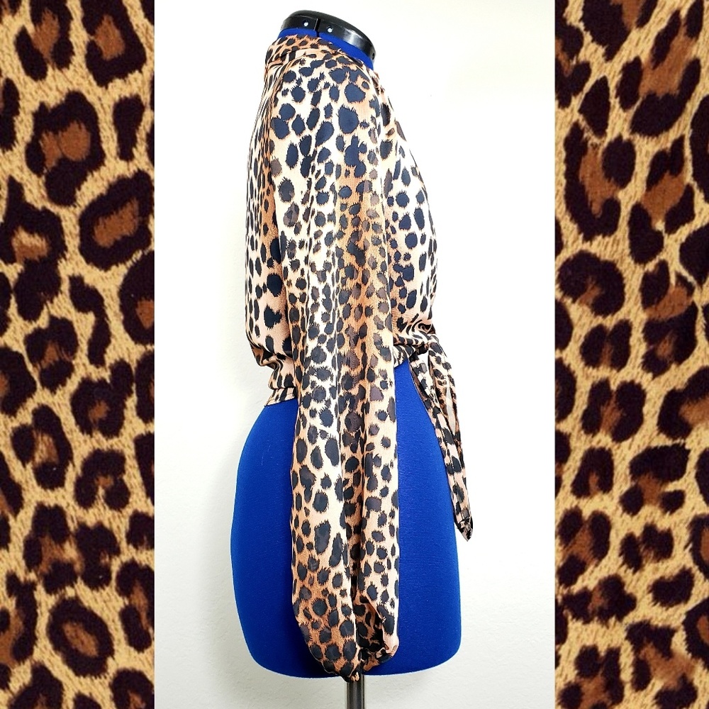 NEW Leopard Print Sheer Lightweight Jacket small - Picture 5 of 7